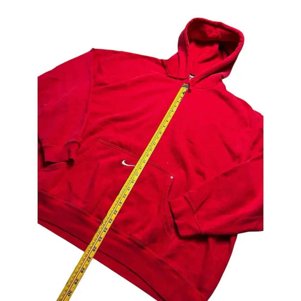 Vintage 90s Y2K Nike Center Swoosh red Men's Hoodie XXL Made in USA Retro baggy‎